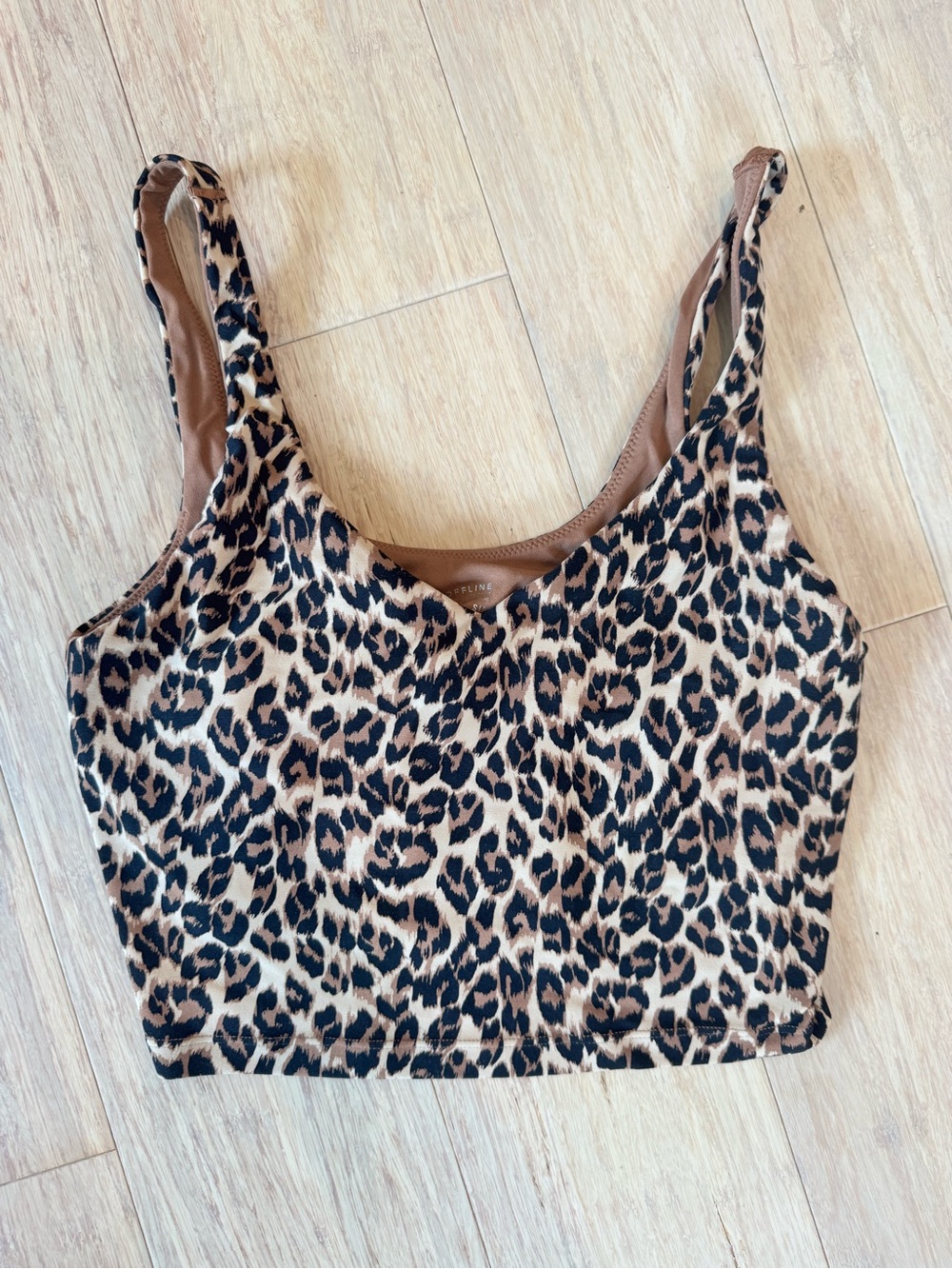 aerie Leopard Print Crop Tank Top - Brown/Black